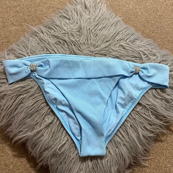 MELISSA ODABASH MADE in ITALY WOMEN’s BLUE RIBBED GRENADA BIKINI BOTTOM Sz-12 - Picture 2 of 8